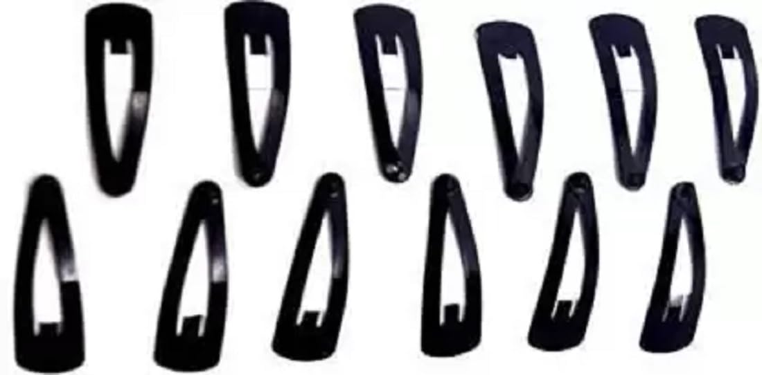 Premium Glossy Black Metal Tic Tac Hair Clips for Women - Triangular Tik Tak Hairpins | Strong Hold Hair Accessories for Everyday Styling, Office, Parties & Special Occasions