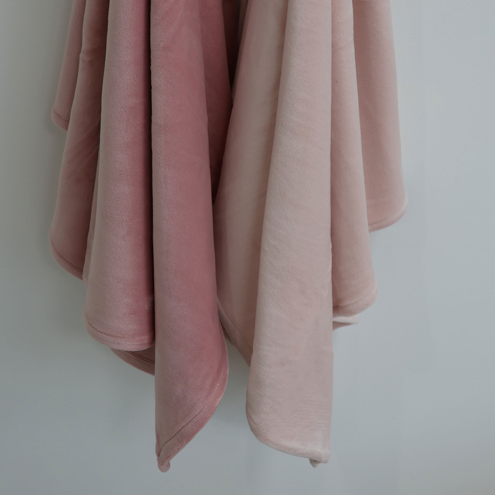 Nordic 2-Pack Stretchy Velour Cuddle Blankets - Soft Berry & Rose Throw Blankets for Sofa, Bed, and Cozy Home Decor