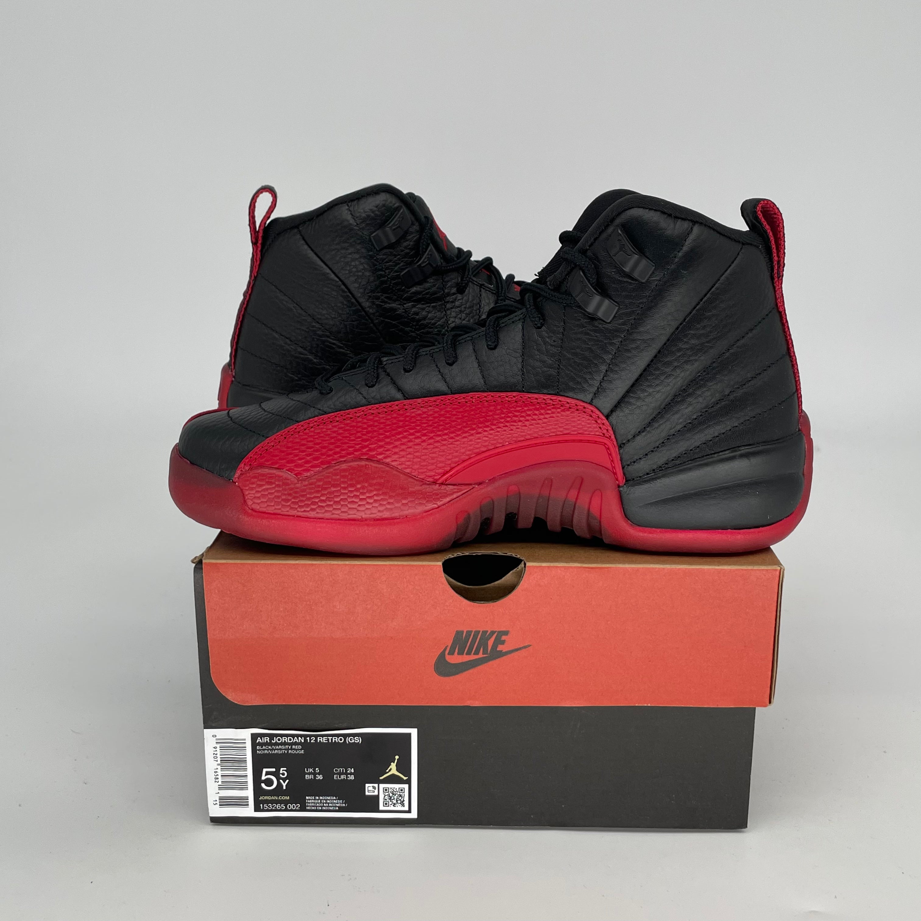 Original Air Jordan 12 Retro 'Flu Game' Basketball Shoes - Men's Size 5.5/Women's 7 (Style Code 153265-002) - Perfect for NBA Games, Streetwear & Sneaker Collectors