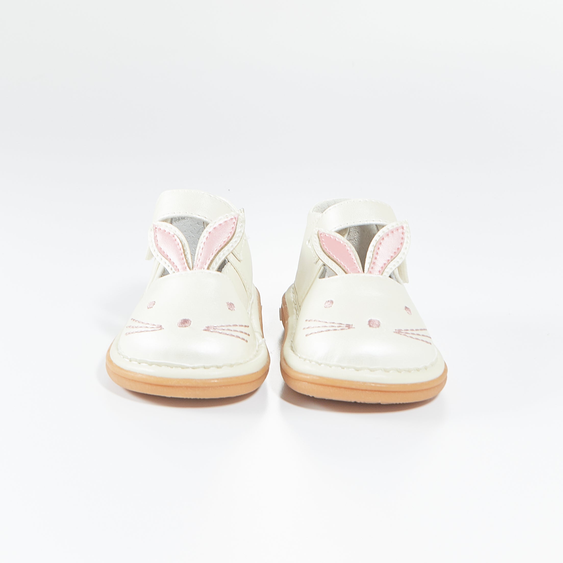 Wee Squeak Bunny Pearl Shoes for Baby Girls - Soft & Comfortable First Walking Shoes with Cute Squeaker - Perfect for Easter, Photoshoots & Special Occasions