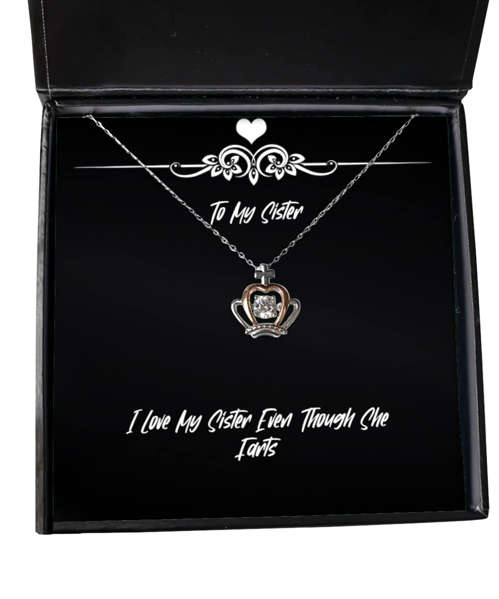 Perfect Sister Crown Pendant Necklace - 'I Love My Sister' Sentimental Jewelry Gift for Sisters | Birthday, Christmas, Anniversary Present | Sister Bonding & Special Occasions
