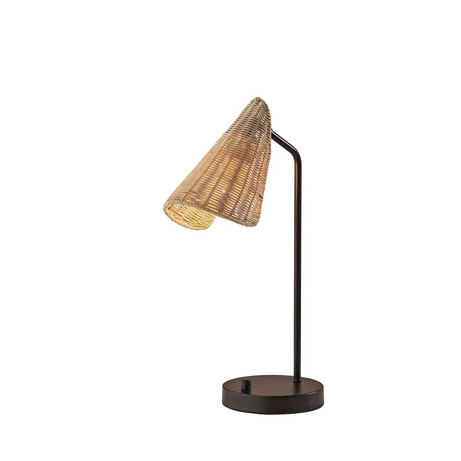 Modern Cove Table Lamp - Adjustable LED Bedside Lamp with USB Charging Port, Warm White Light for Bedroom, Living Room, and Office - Perfect for Reading, Relaxing, and Nightstand Use