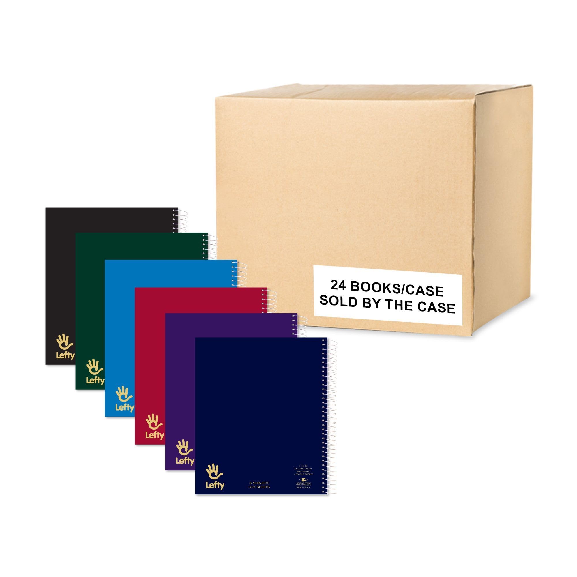 Roaring Spring Left-Handed Wire Bound Notebooks - 3 Subject, 11