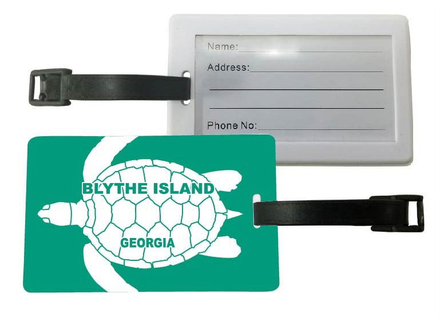 Blythe Island Georgia Turtle Design Souvenir Travel Luggage Tags 2-Pack - Durable Personalized Bag Tags for Vacation, Cruise & Airline Luggage Identification