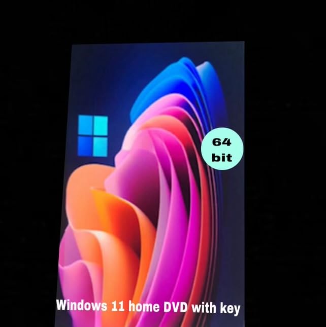 Windows 11 Home 64-bit DVD with Product Key - Compatible with All PC Desktops & Laptops | Easy Installation for Home Office, Gaming & Productivity