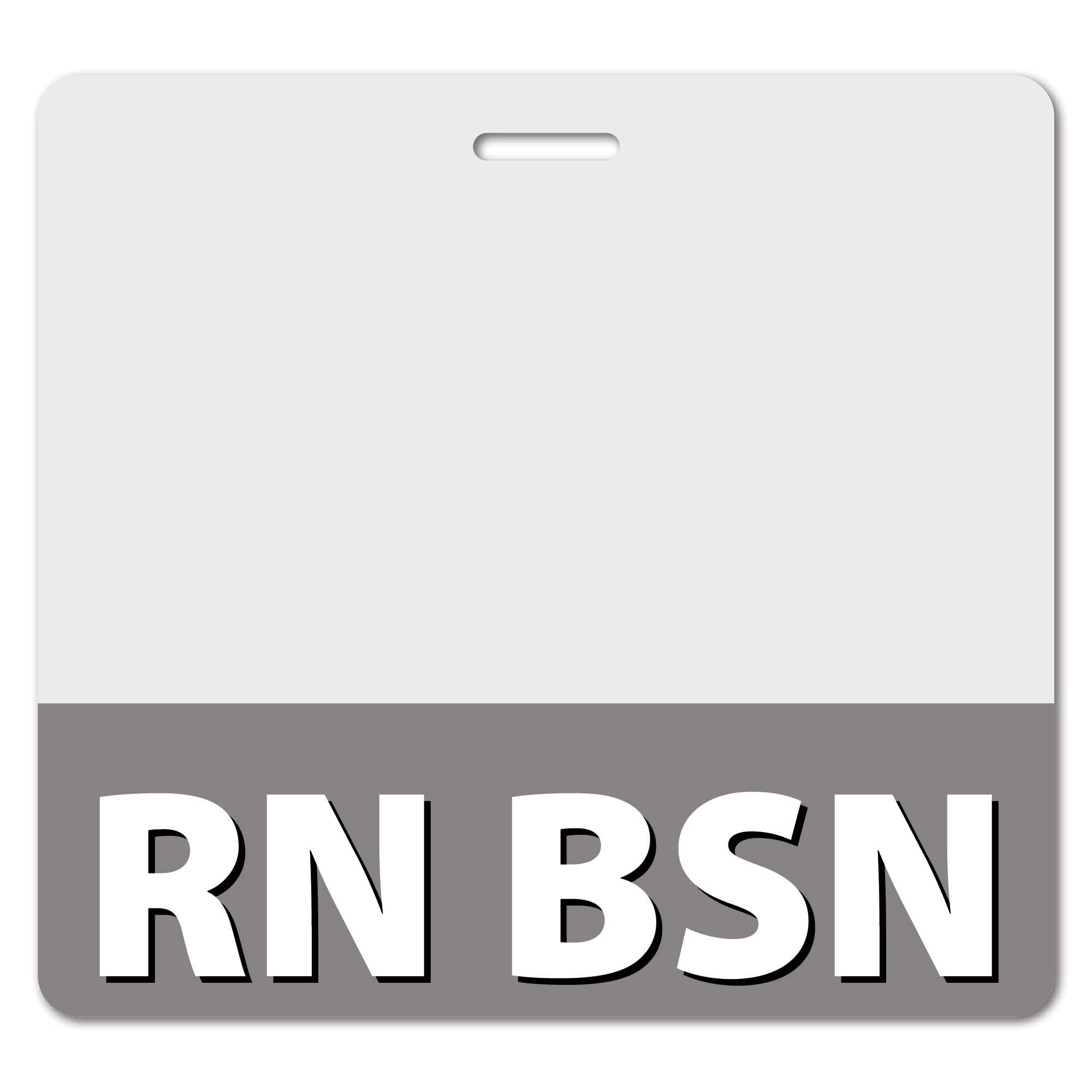 RN BSN Heavy Duty Horizontal Gray ID Badge Holders (100 Pack) - Spill & Tear Proof, Double Sided USA Printed - Quick Role Identifier Cards for Nurses & Healthcare Professionals - Perfect for Hospitals, Clinics & Medical Facilities