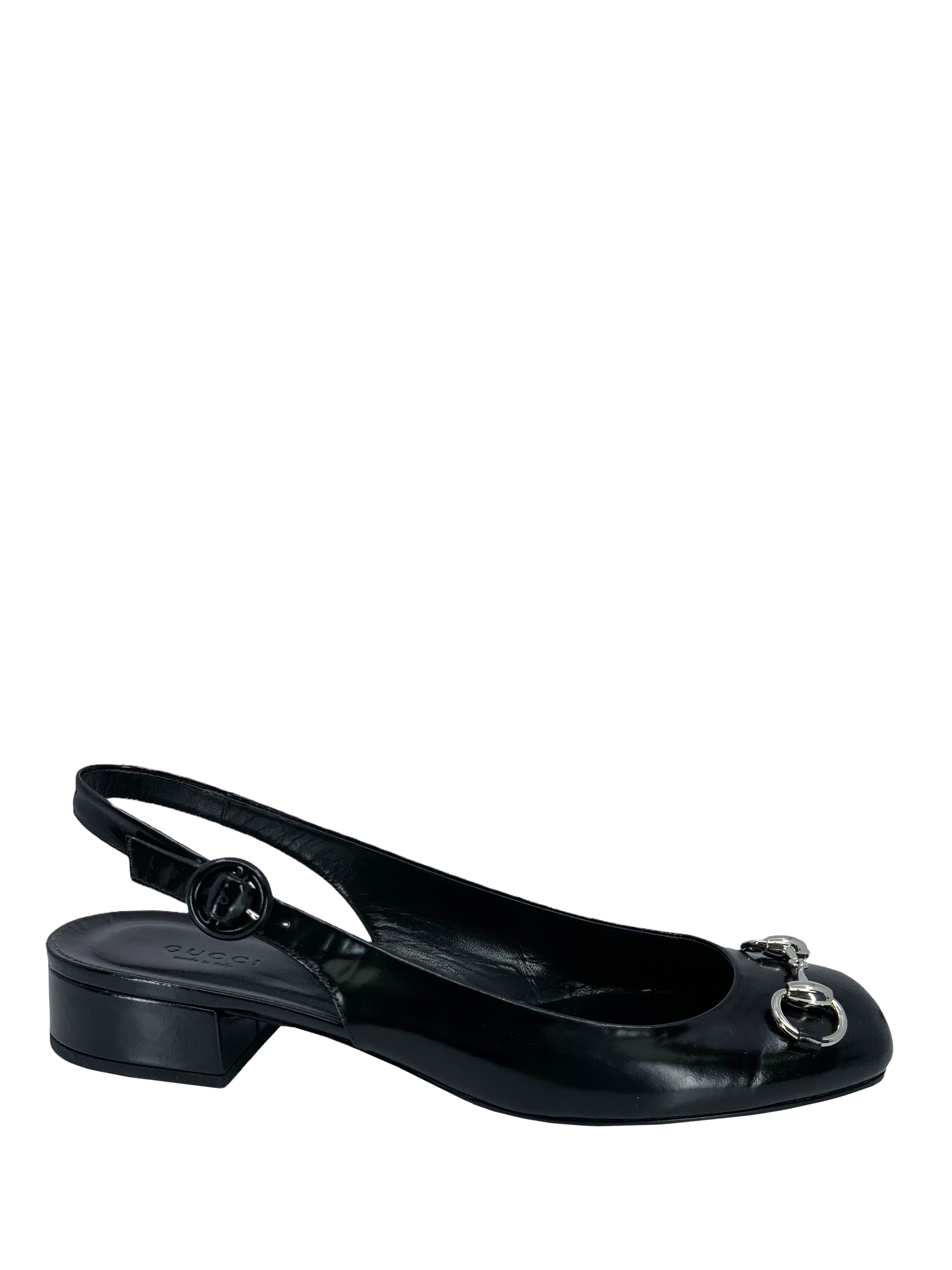 Gucci Horsebit Leather Slingback Pumps Women's Size 9 | Luxury Designer Heels for Office, Party & Special Occasions