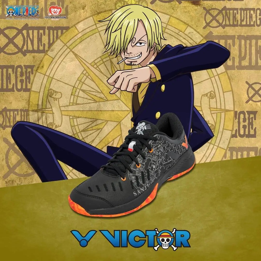Victor x One Piece Sanji Black Sneakers - Anime Inspired Shoes for Cosplay & Casual Wear | Perfect for One Piece Fans, Collectors & Street Fashion