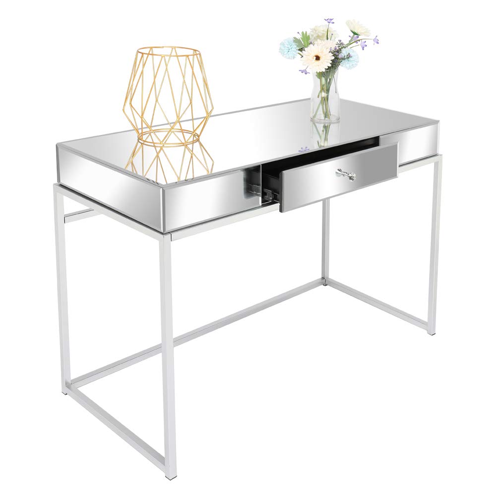 Modern Silver Console Table with Drawers - 42.13