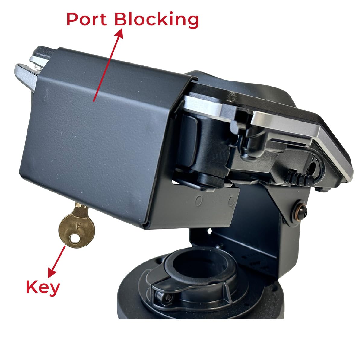 Verifone MX915 Swivel Stand with Key Locking, Port Blocking & Anti-Skimming - 0-180° Swivel & 8-90° Tilt - Secure Payment Terminal Mount for Retail & Restaurant POS Systems