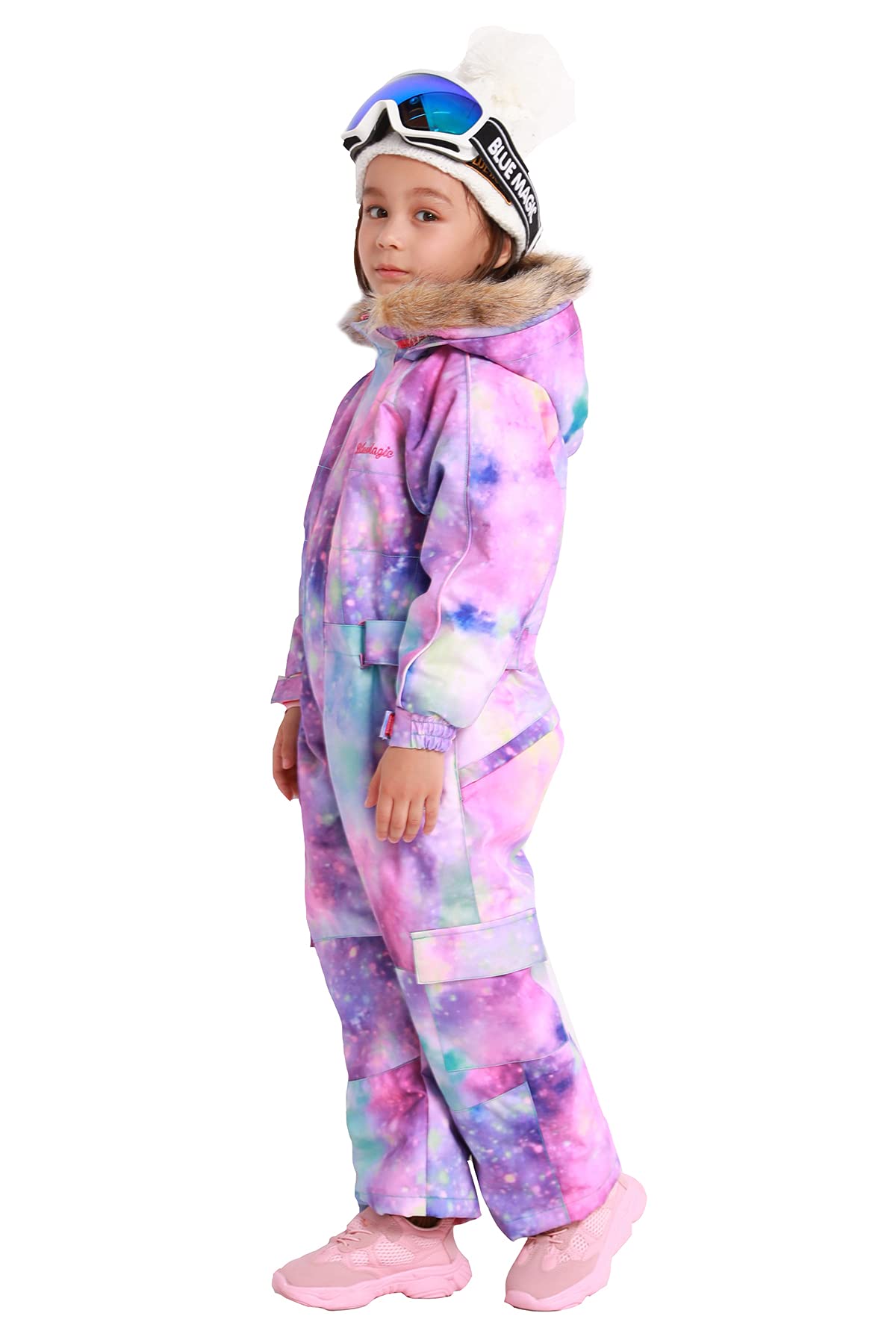 BGX Bluemagic Kids One Piece Snowsuit - Waterproof Winter Overalls for Skiing, Snowboarding & Outdoor Play - Warm Insulated Snow Jumpsuit for Boys & Girls