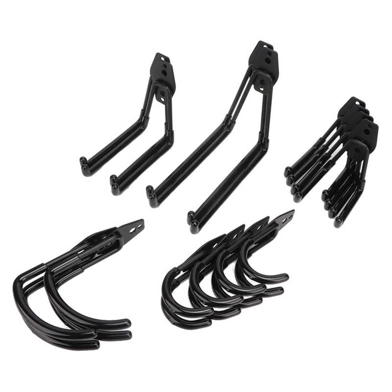 14-Piece Heavy Duty Wall Hooks - High Weight Capacity Garage Tool Organizer with Screws & Anchors - Perfect for Garage Storage, Workshop Organization & Home Tool Hanging