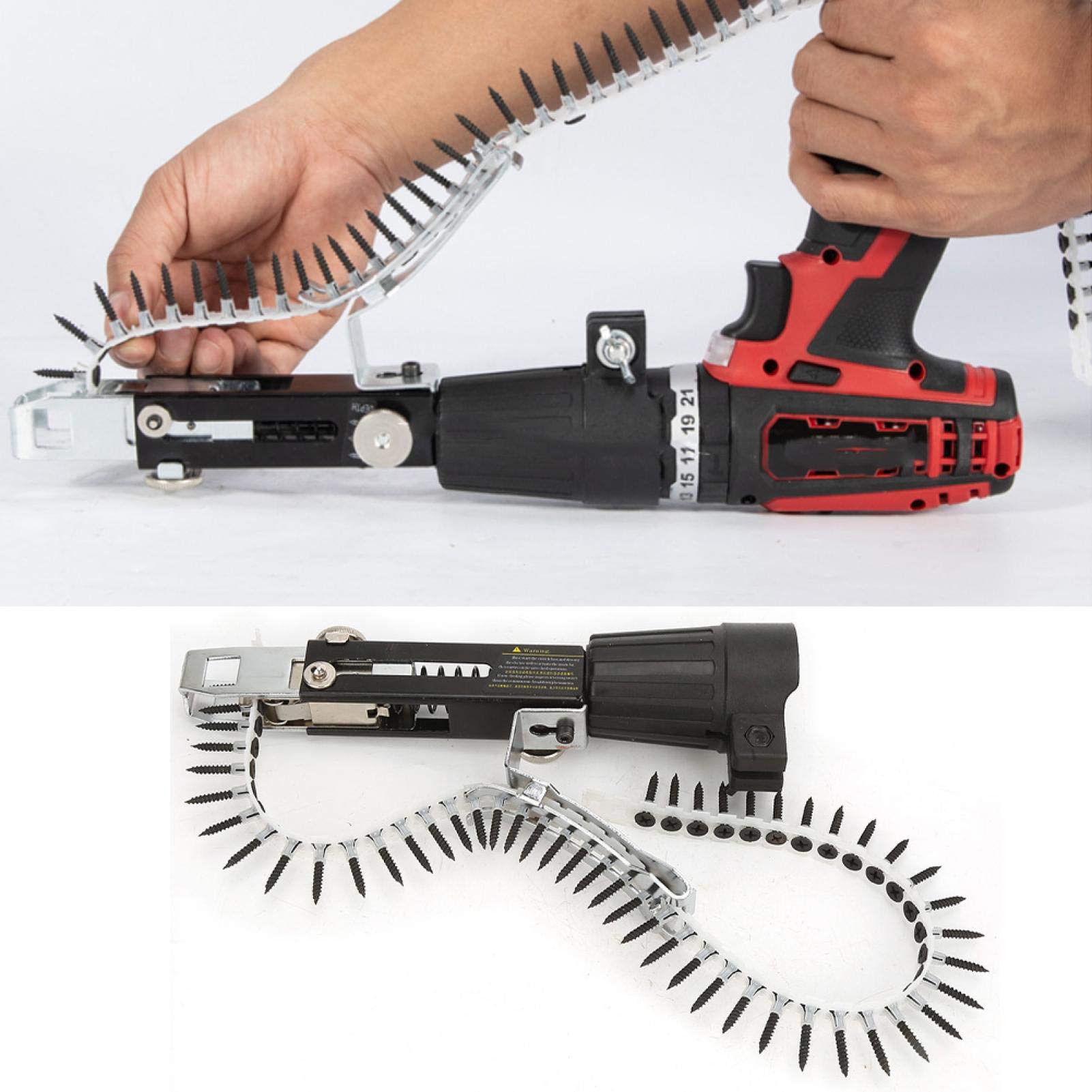 Electric Drill Screw Chain Adapter Set - Automatic Screw Spike Chain Attachment for Woodworking Tools | Perfect for DIY Projects, Furniture Assembly & Home Repairs