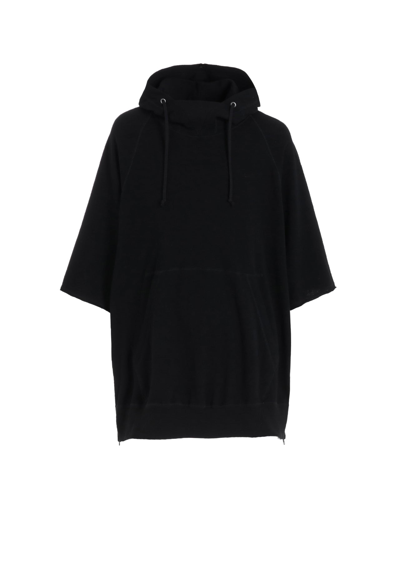 Breathable Cotton Gauze Short Sleeve Hoodie with Side Zippers - Casual Oversized Pullover for Summer Outdoor Activities & Lounge Wear