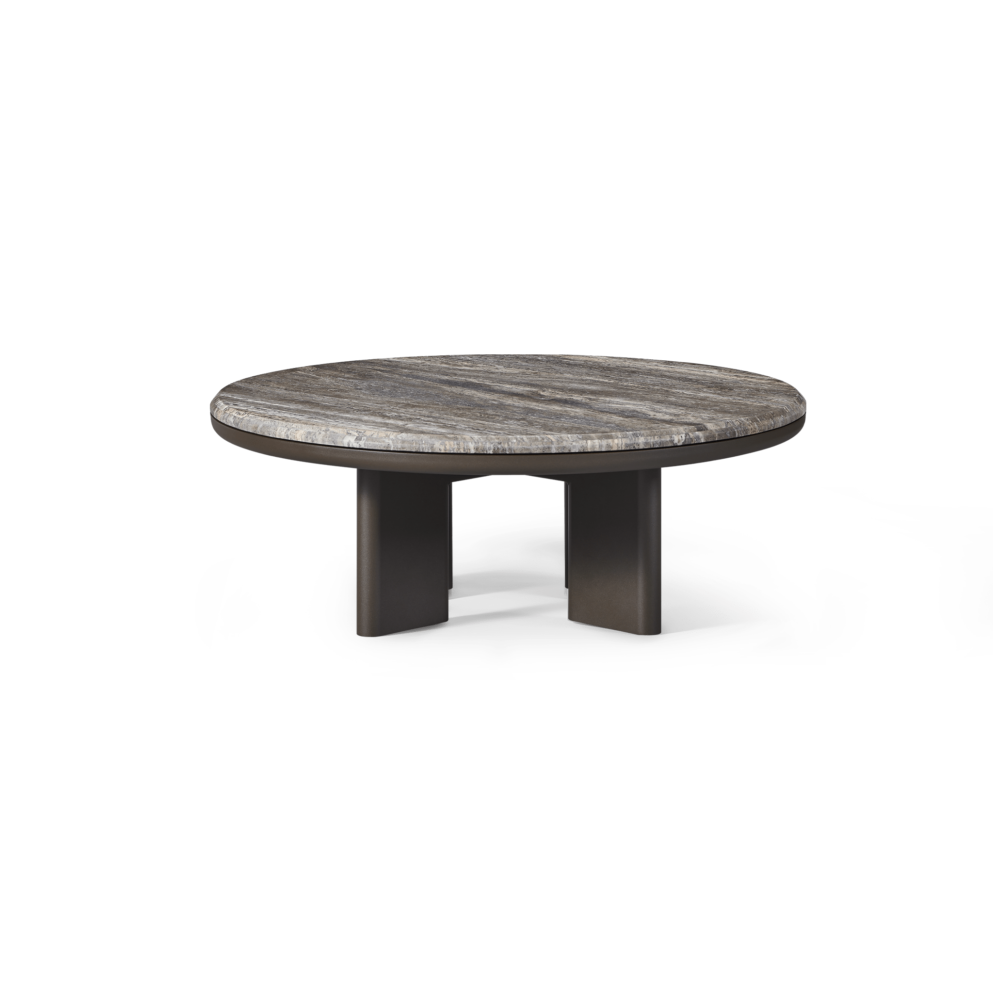 Modern Aluminum Round Coffee Table - Lightweight & Durable Indoor/Outdoor Use - Perfect for Living Room, Patio, or Poolside Decor
