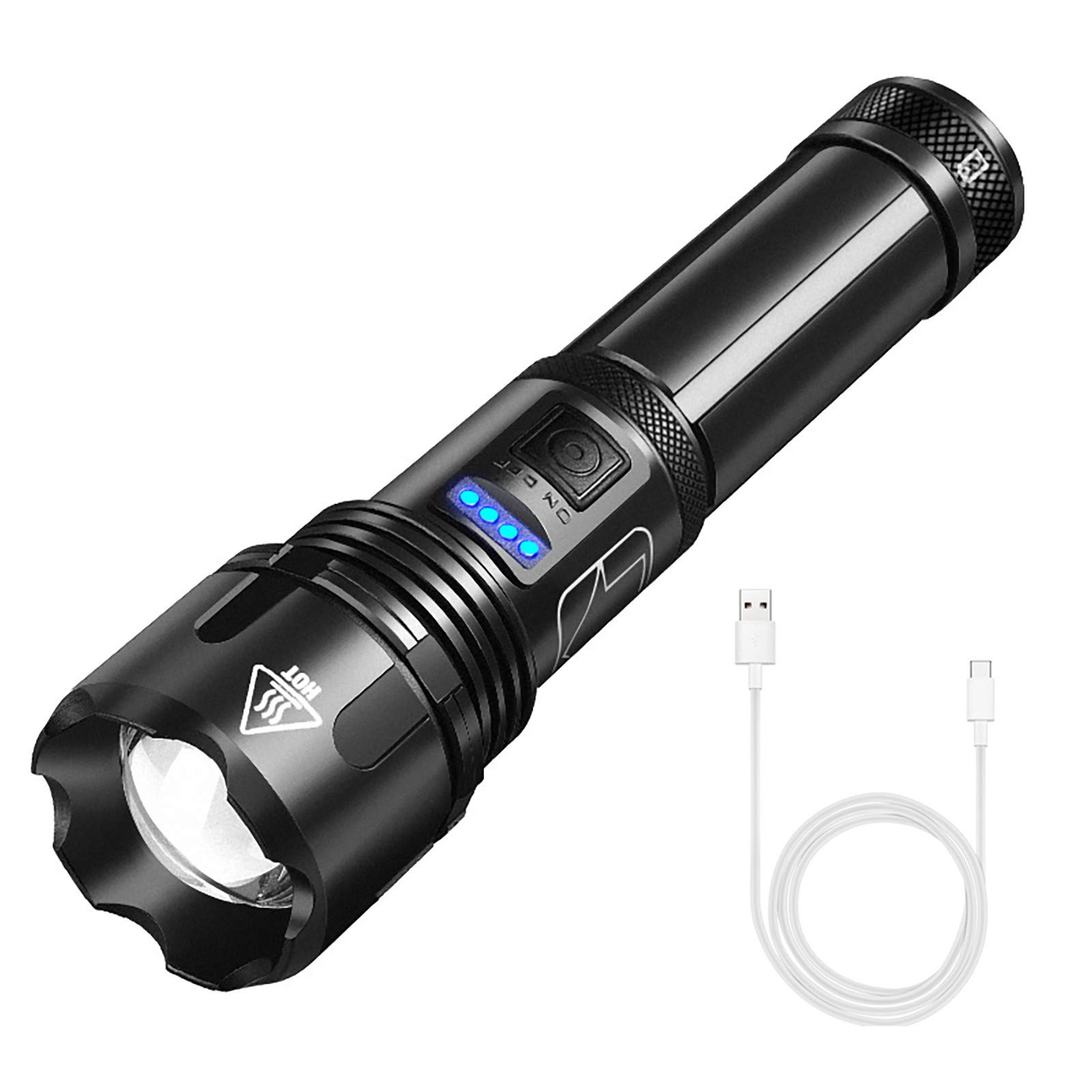 Celendi XHP50 LED Flashlight - 3000 Lumens Super Bright, USB Rechargeable, Waterproof Torch for Camping, Hiking, Emergency & Outdoor Activities