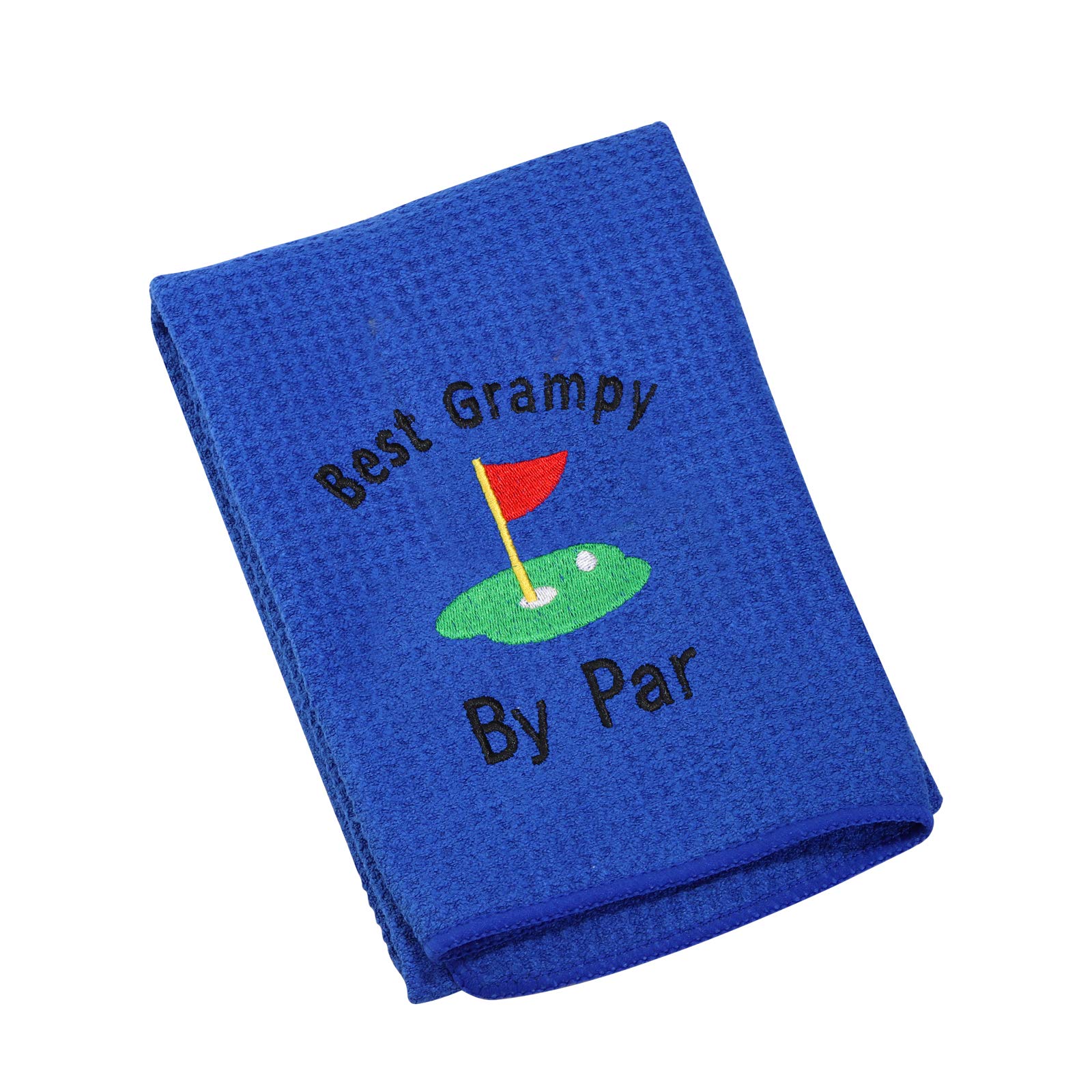 LEVLO Embroidered Golf Towel for Dad - Premium Father's Day Gift for Golfers, Best Present for Pops, Grampy, Papaw & Opa - Par Golf Towel with Clip - Perfect for Golf Courses, Driving Ranges & Father's Day Celebrations