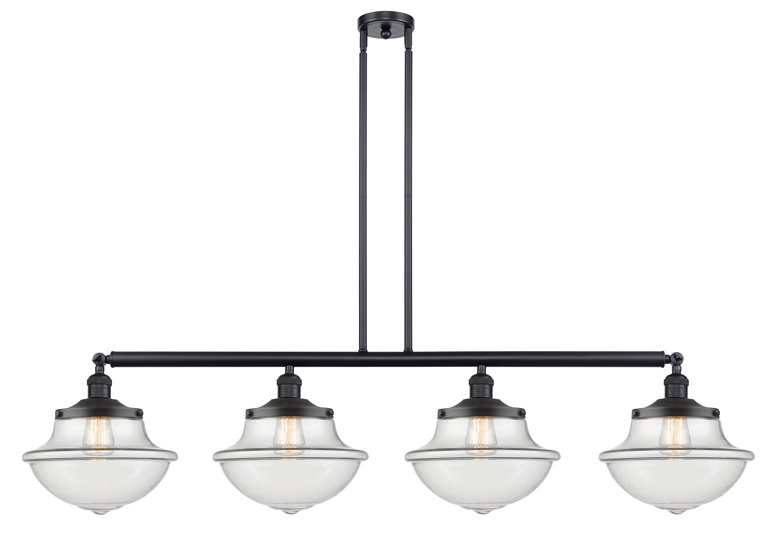 214-BK-G542 Large Oxford 3-Light Island Pendant Light in Matte Black - Perfect for Kitchen Island, Dining Room, and Modern Farmhouse Lighting