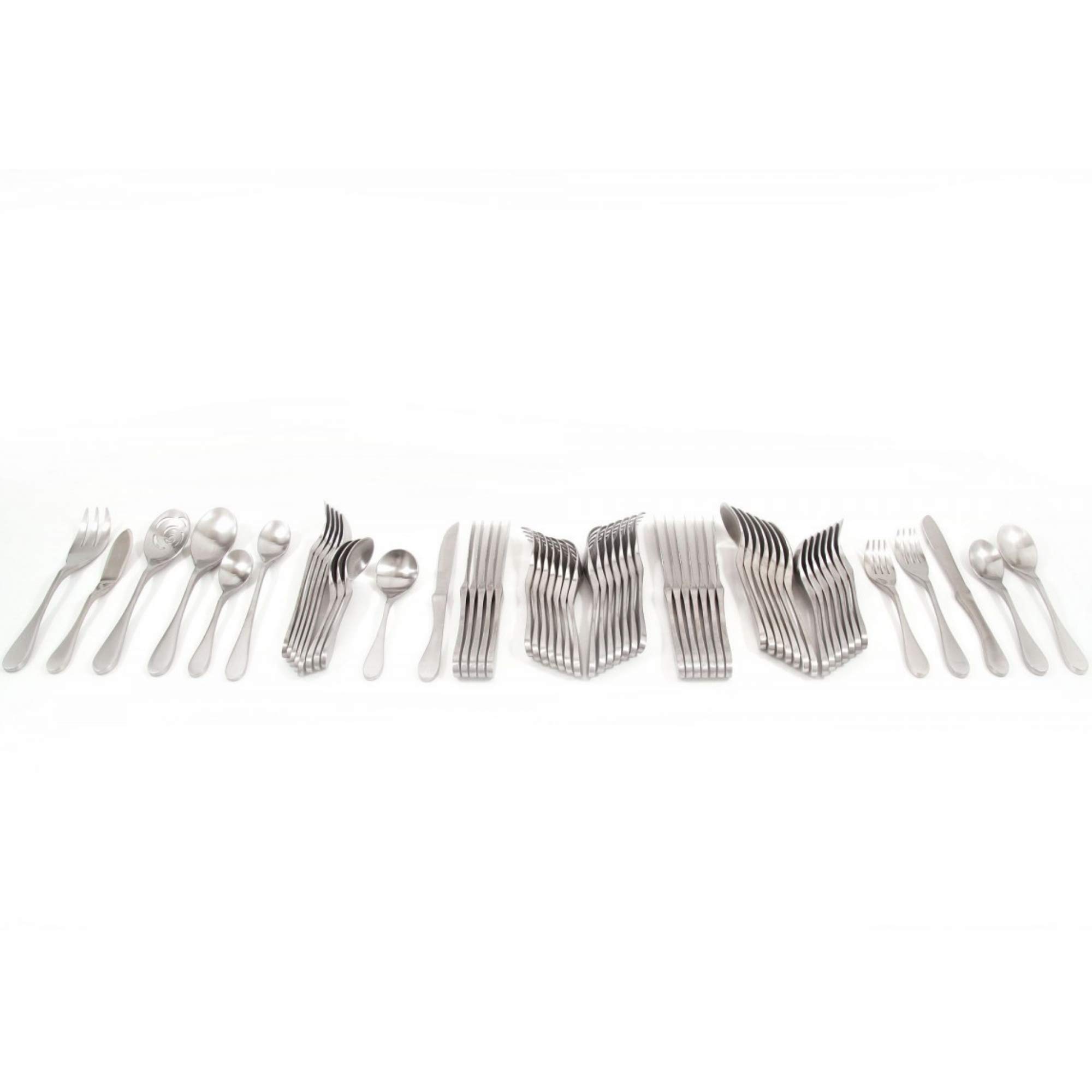 KNORK Original Matte Flatware 61-Piece Set - Service for 8 People - Premium Stainless Steel Cutlery Set for Dining, Entertaining & Special Occasions