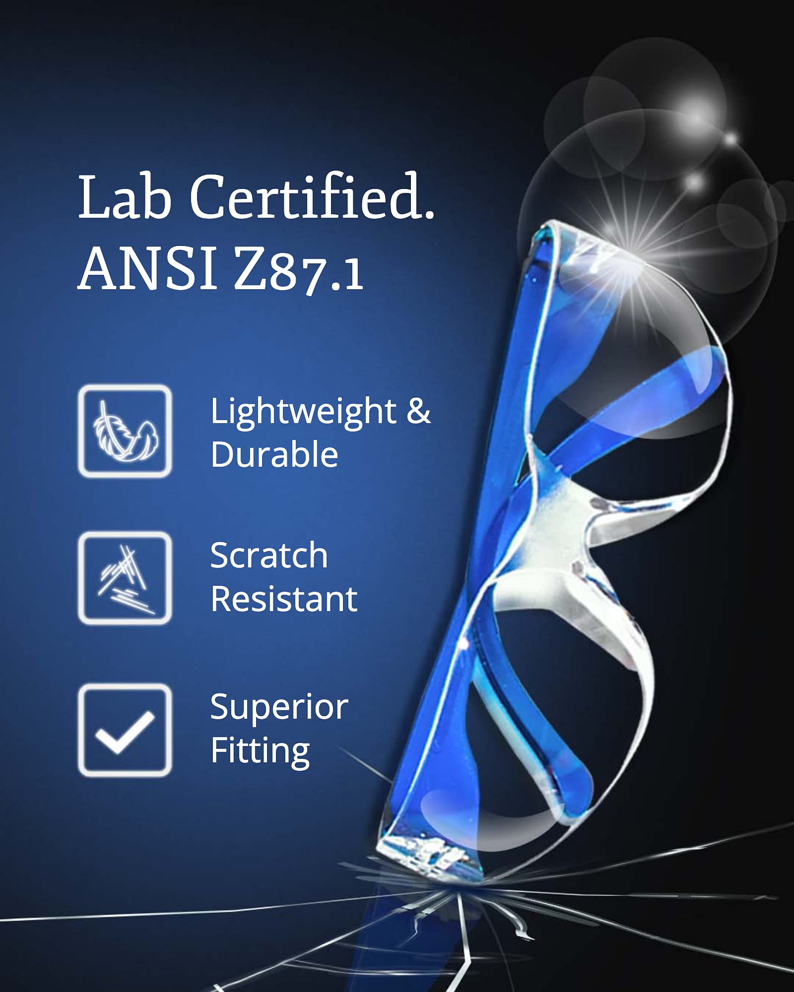 Aqulius Bulk Pack Safety Glasses For Men & Women - ANSI Z78.1 Certified, Anti-Scratch & Impact Resistant Protective Eyewear - Ideal for Construction, Woodworking, and DIY Projects