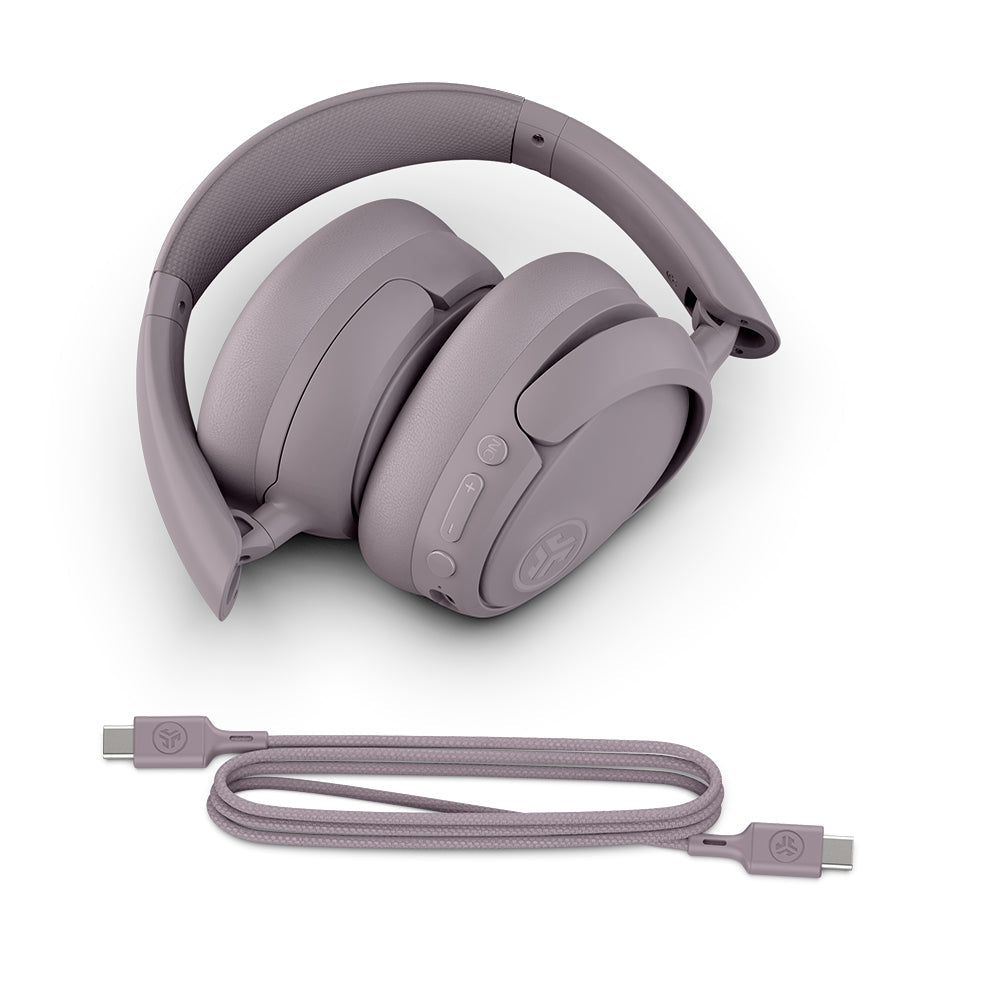 JBuds Lux ANC Wireless Headphones - Mauve Color | Active Noise Cancelling, Bluetooth 5.0, 30H Playtime | Perfect for Travel, Work & Gym