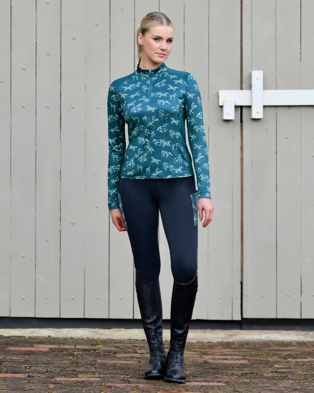 Dublin Women's Autumn Sally Long Sleeve Riding Top - Equestrian Shirt for Horseback Riding & Outdoor Activities