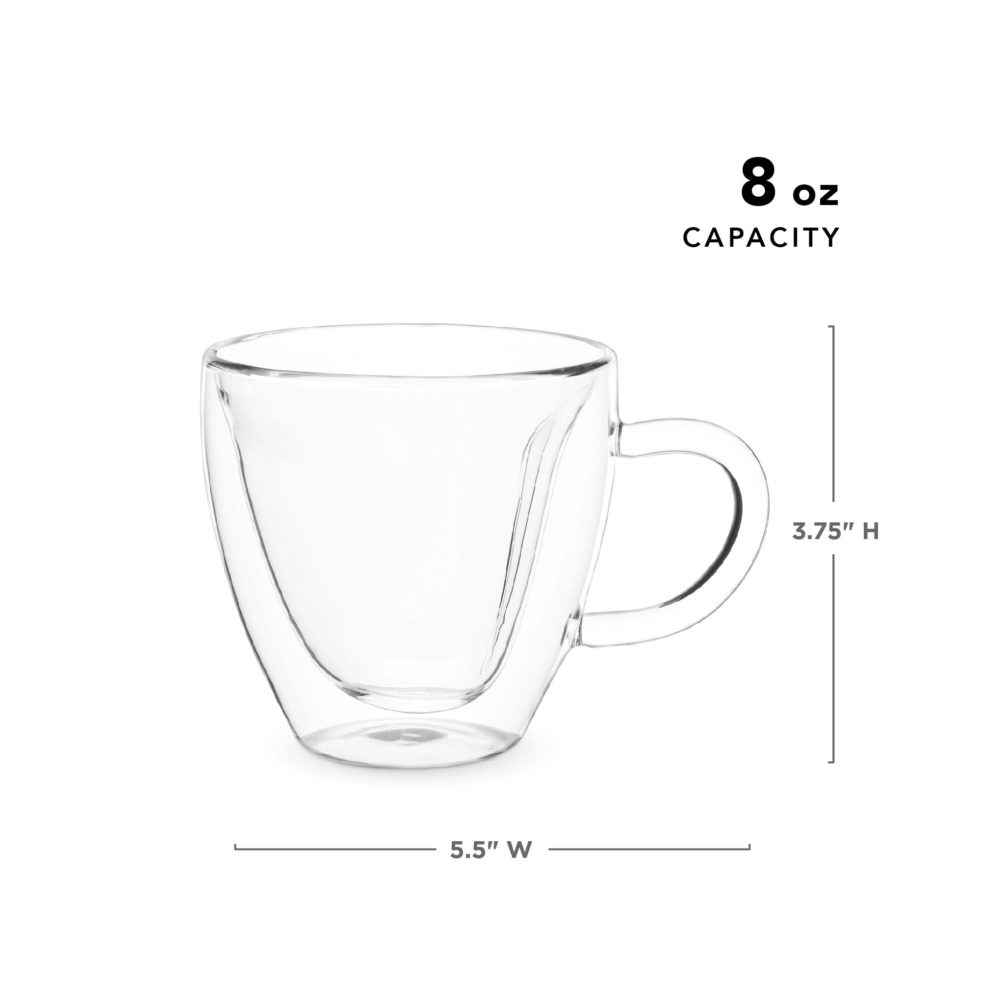 Kendall Heart Double Walled Insulated Glass Tea Mug - 16oz Leak Proof Travel Tumbler with Lid for Hot & Cold Drinks - Perfect for Office, Home, and Commuting