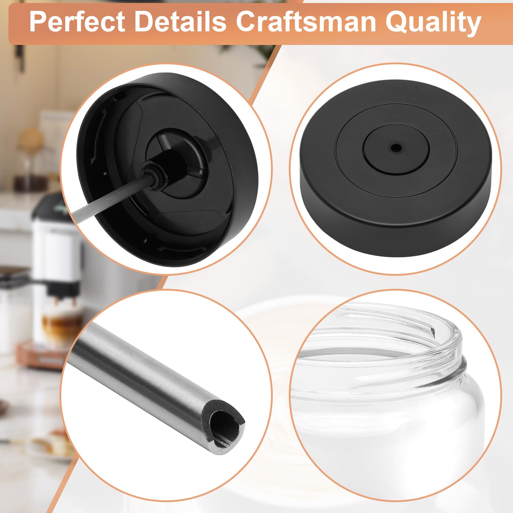 Premium Glass Milk Frother for Miele CM Series Coffee Machines (CM 7750/6360/5300/5310/5510/6160/6350) - Barista-Style Milk Container for Lattes, Cappuccinos & Hot Chocolate - Not Compatible with Built-in Models
