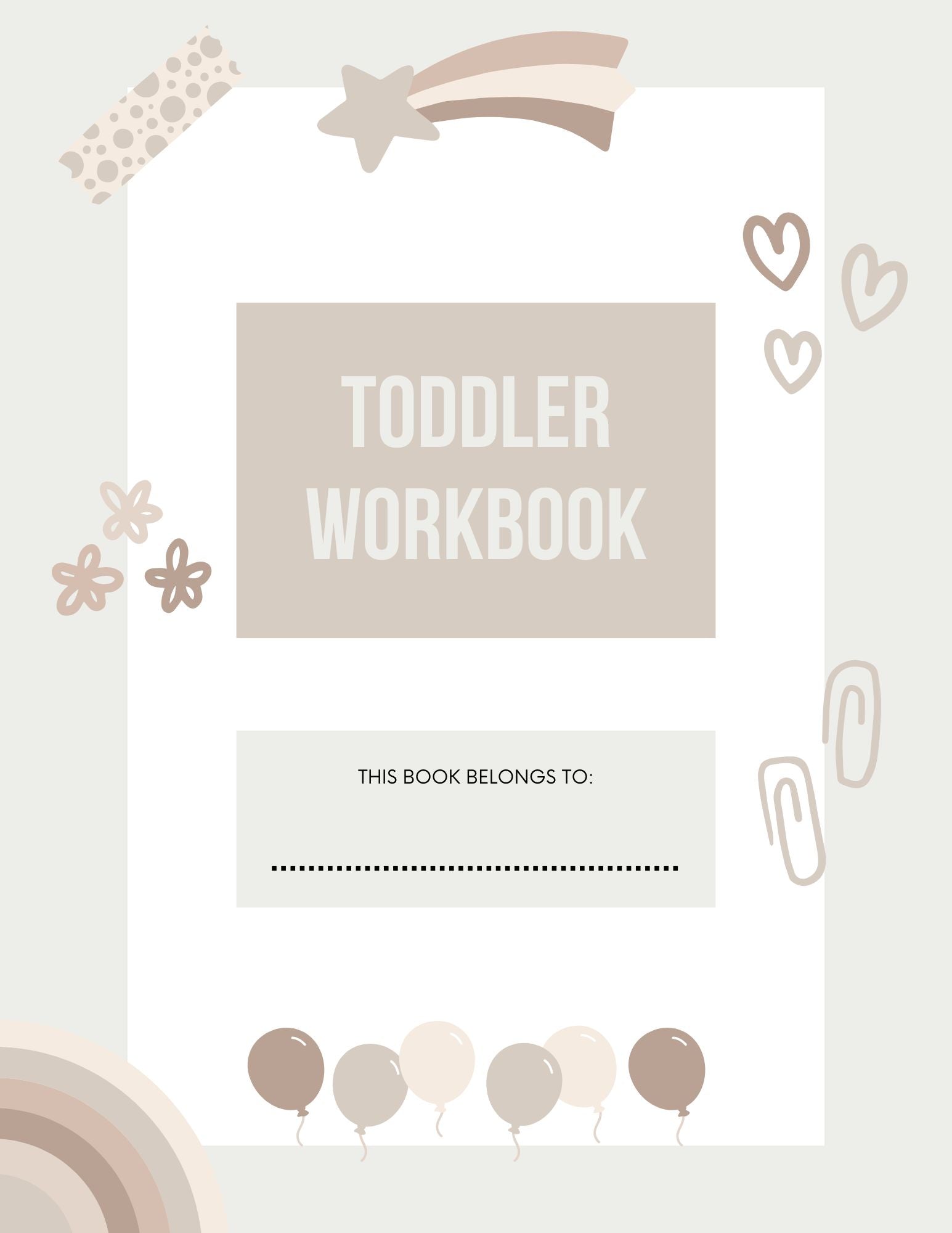 Printable Toddler Learning Workbook - Fun & Educational Activities for Kids | Digital Download for Preschool & Homeschool Use