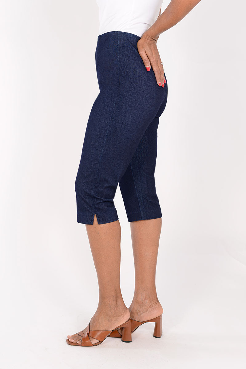 Holland Ave Julia Denim Pedal Pusher Capri Pants for Women | High Waisted Stretch Jeans | Vintage Style Cropped Pants | Perfect for Casual Wear, Summer Outfits & Retro Fashion