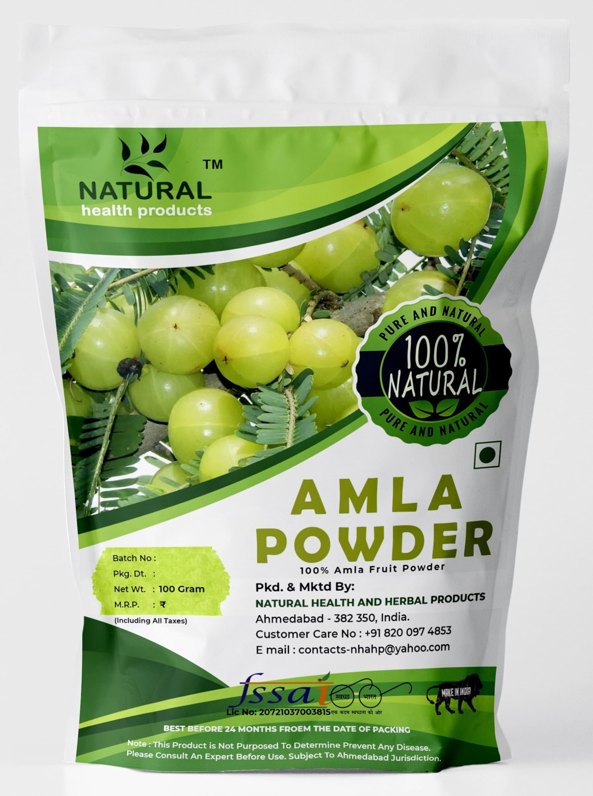 Organic Amla Powder (Indian Gooseberry) for Hair Growth, Skin Brightening & Weight Loss - 100g | Natural Hair Care, Face Mask & Healthy Drink Supplement | USDA Certified Herbal Product for Beauty & Wellness