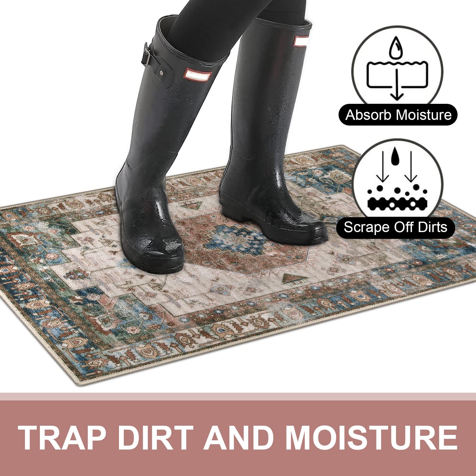 Retro Non-Slip Washable Indoor Door Mat - 32