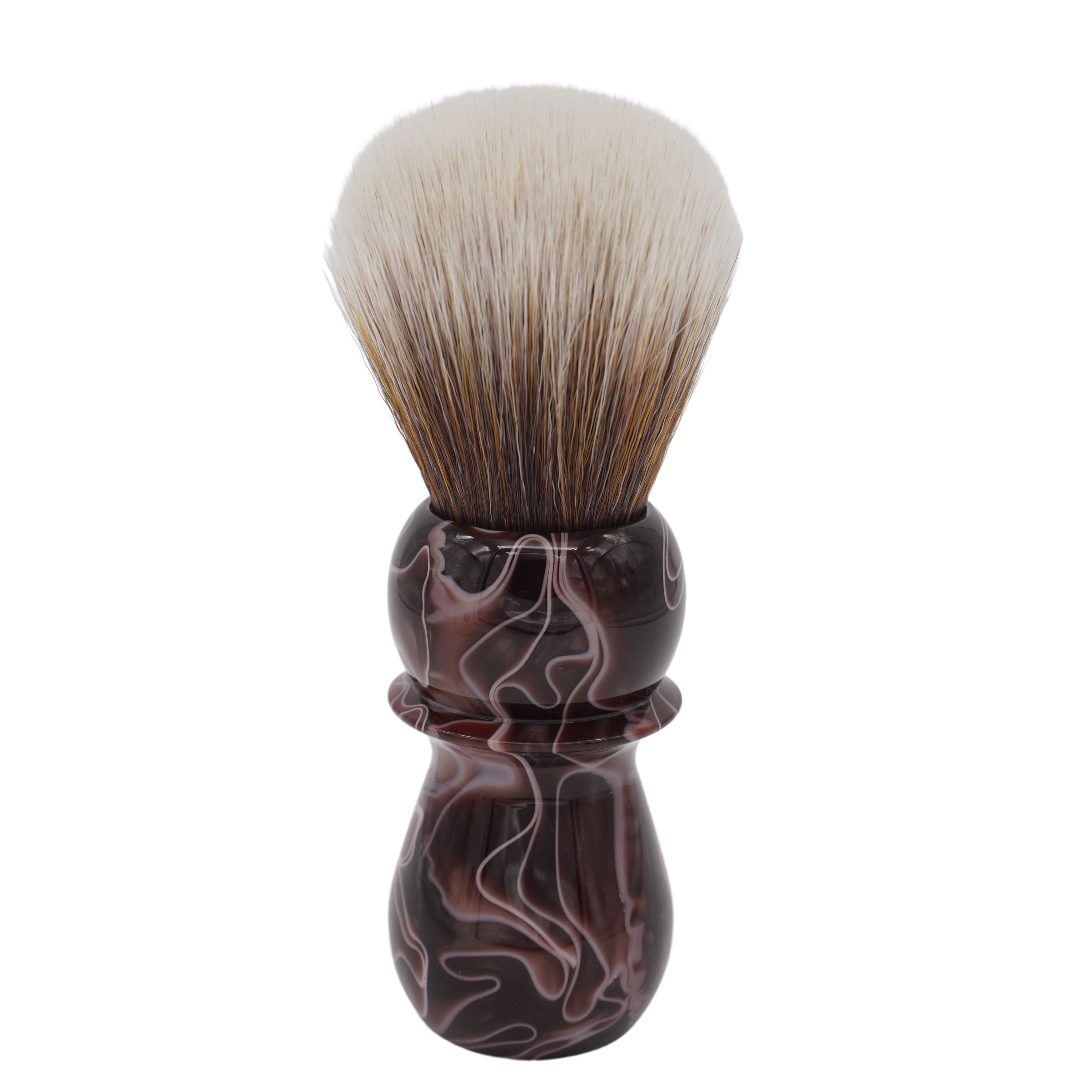 AP Shave Co. 24mm Synbad Bulb Synthetic Shaving Brush - Premium Brown Shaving Brush for Men - Perfect for Wet Shaving, Lathering Creams & Grooming Routine