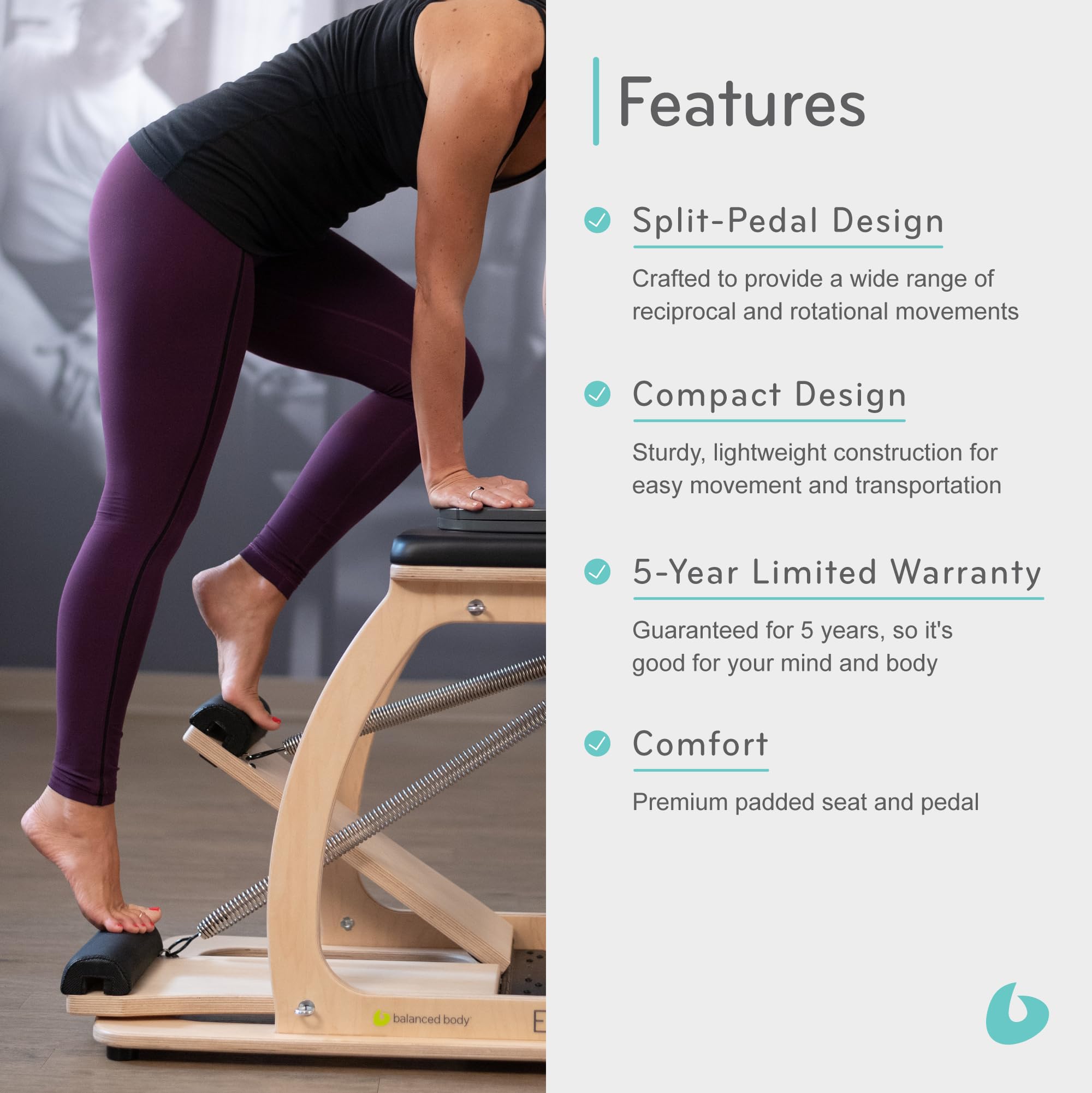 EXO Pilates Chair - Full-Body Workout Equipment for Home & Studio Fitness