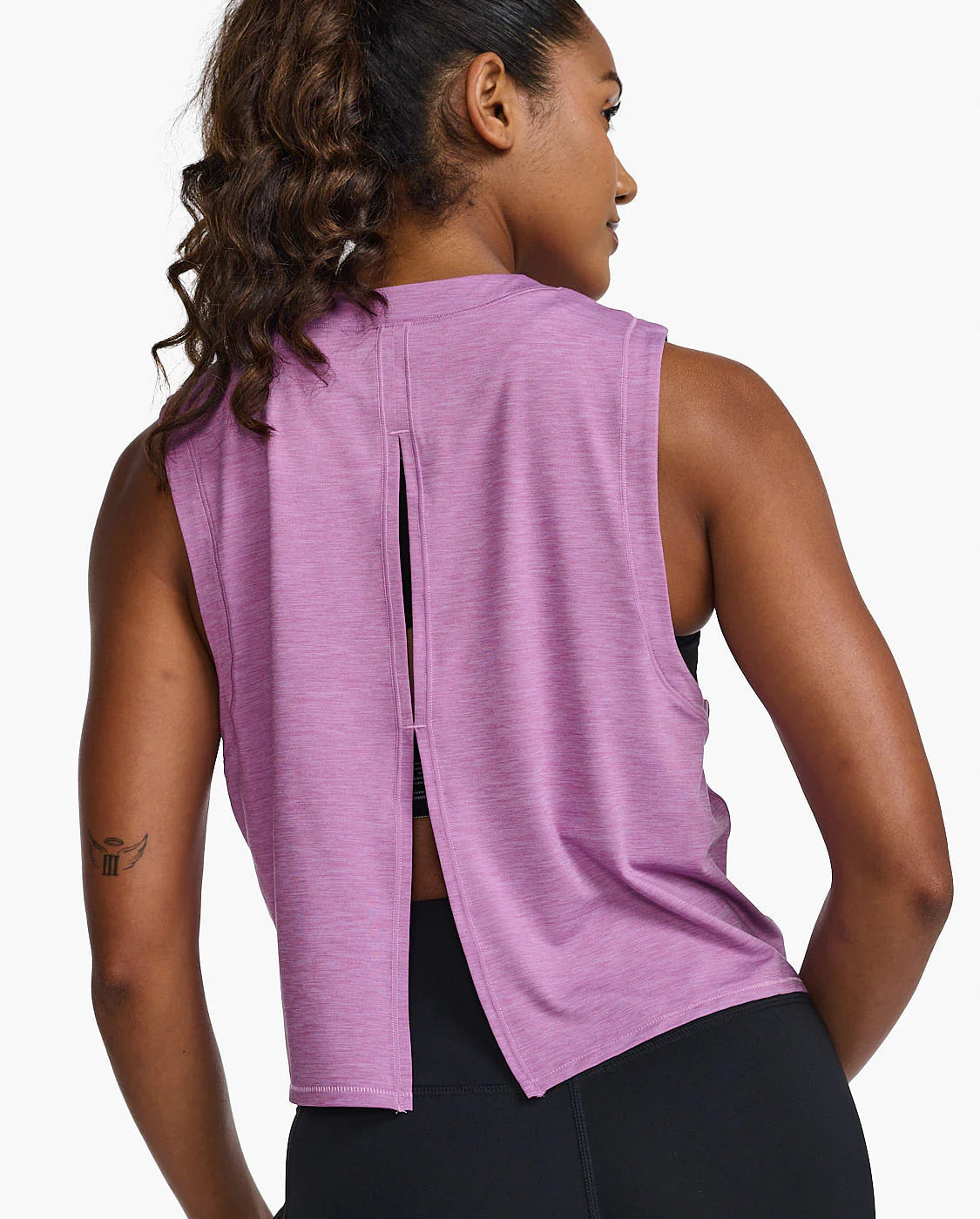 Motion Crop Tank Top in Mauve - Women's Athletic Workout Shirt for Yoga, Running & Gym