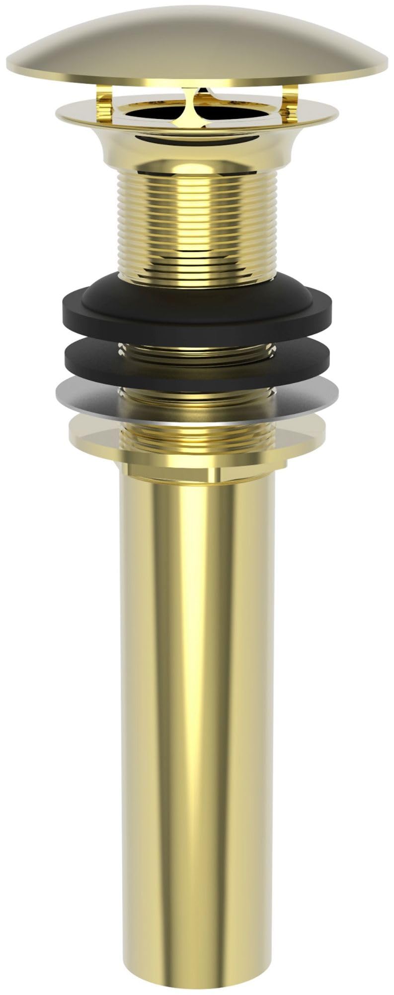 Stainless Steel Dome Drain Cap - No Overflow, Plated Finish for Bathroom, Kitchen & Utility Sinks | Durable Drain Cover for Home & Commercial Use