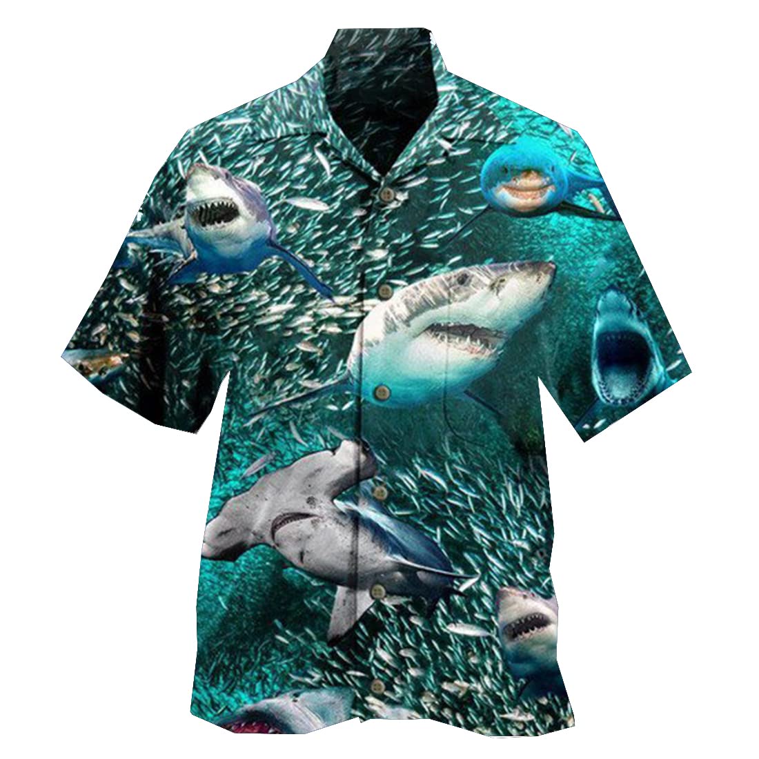 Hawaiian Shirts for Men & Women - Short Sleeve Button Down Fishing Shirts with Tropical Ocean Print | Beach Vacation, Summer Party & Casual Wear