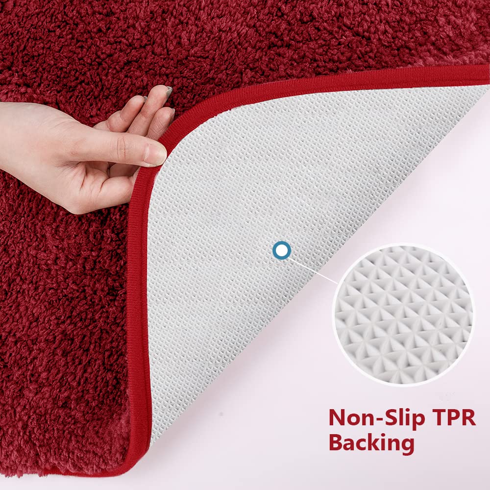 Premium Soft Absorbent Microfiber Bath Rug Mat - Non-Slip Machine Washable Shaggy Plush Carpet (20