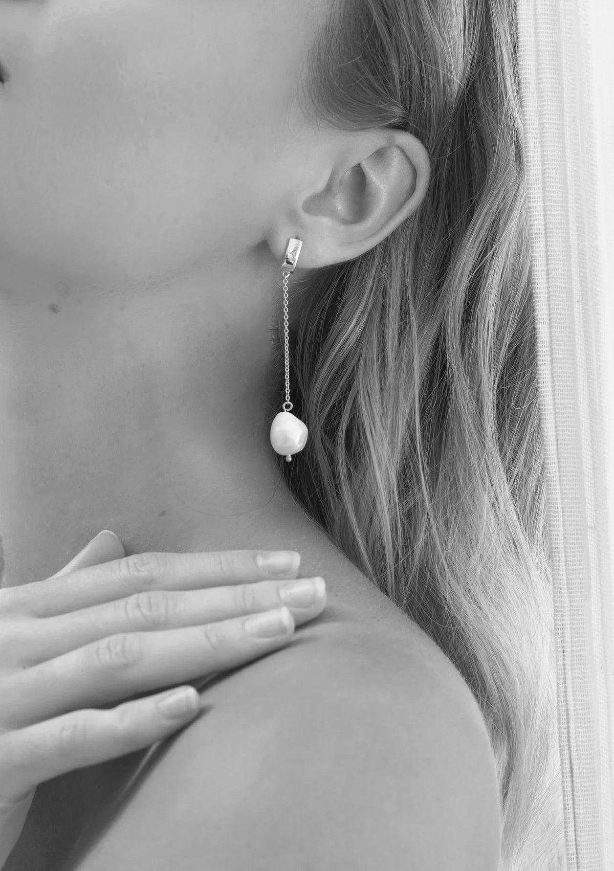 Lola Knight Ada Minimalist Pearl Bridal Earrings - Sterling Silver Wedding Jewelry for Brides, Bridesmaids & Formal Occasions