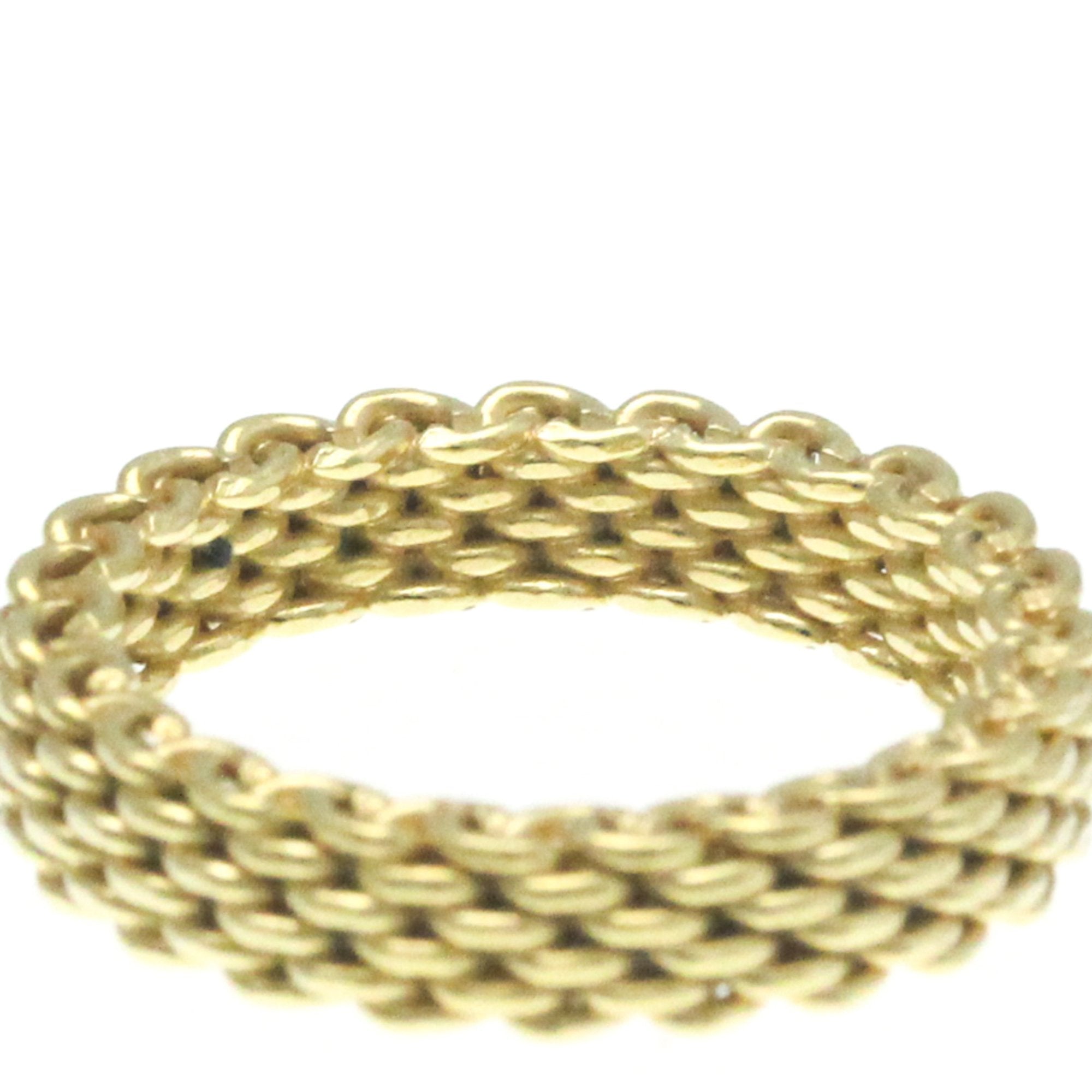 18K Yellow Gold Mesh Ring for Women - Elegant Designer Jewelry for Everyday Wear & Special Occasions