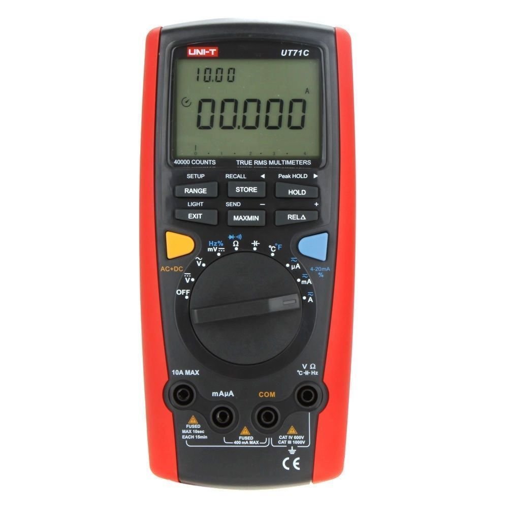 UNI-T UT71C Digital Multimeter - Portable AC/DC Voltage Current Tester, Measures Resistance, Capacitance, Frequency & Temperature - Ideal for Electricians, Engineers & DIY Home Repairs