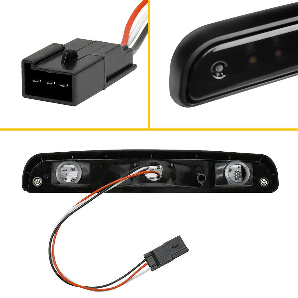 Smoked Lens LED Third Brake Light Replacement for 1992-1996 Ford Bronco & 1994-1997 F150 F250 F350 Trucks - Durable, Bright, Easy Installation - Perfect for Off-Roading, Night Driving & Enhanced Safety