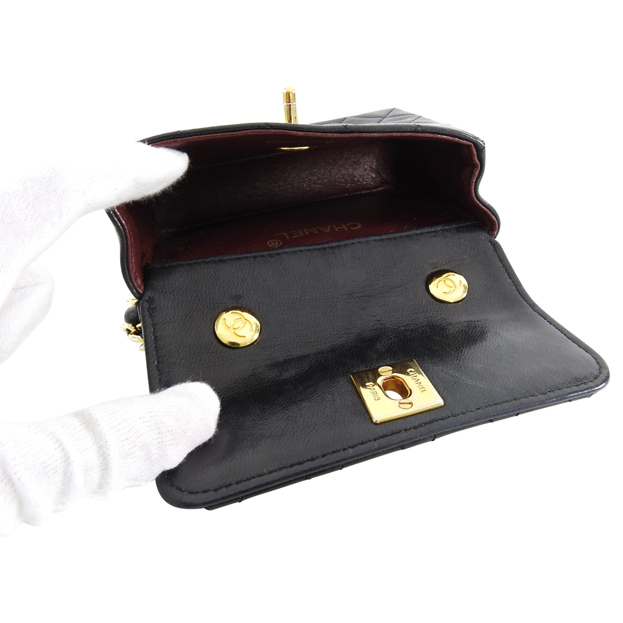 Vintage Chanel 1989 Black Lambskin Micro Mini Classic Flap Bag - Luxury Designer Handbag for Women, Perfect for Evening Parties & Special Occasions