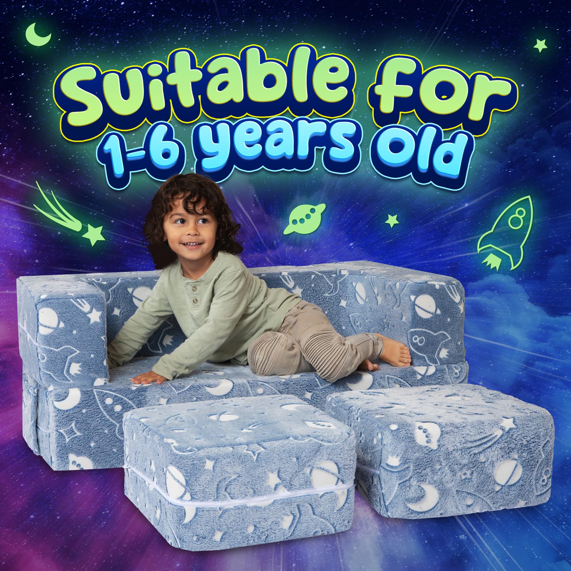 Modular Kids Play Couch Set - Soft Foam Toddler Sofa for Playroom, Nursery & Living Room | Safe & Durable Children's Furniture for Playtime, Reading & Relaxation