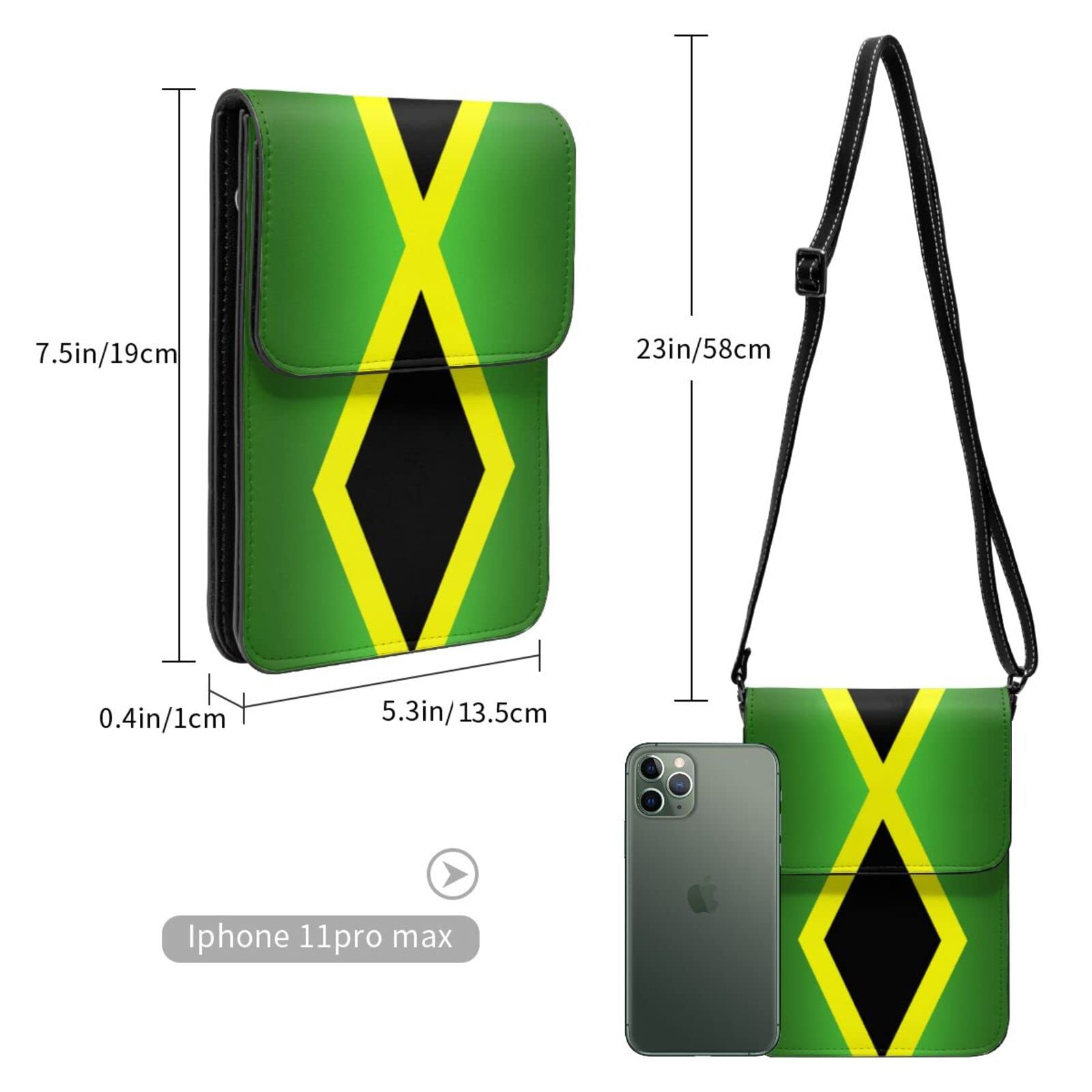 Jamaican Flag Crossbody Phone Bag for Women - Lightweight Mini Purse with Adjustable Shoulder Strap, Wallet & Passport Holder | Perfect for Travel, Concerts, and Everyday Use