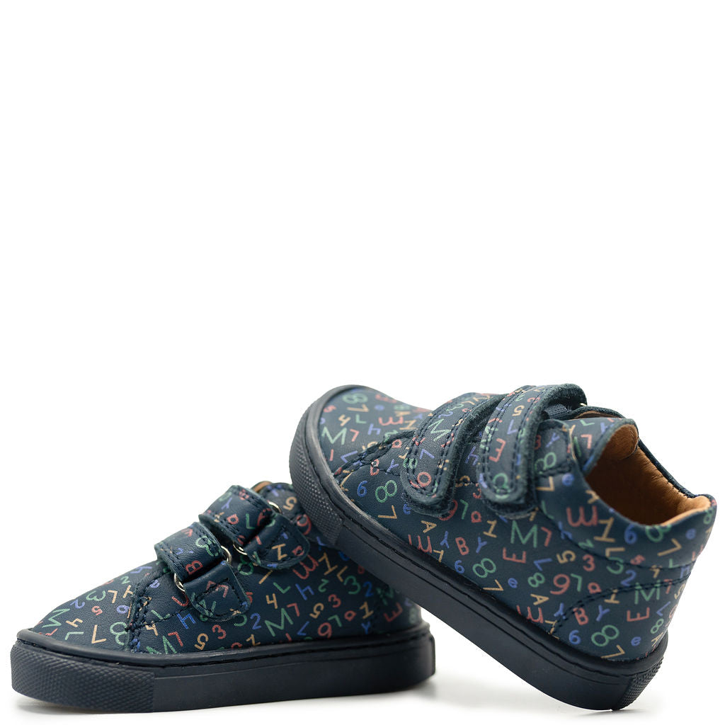 Atlanta Moccasin Navy Letters Baby Sneakers - Soft Leather First Walkers for Boys & Girls - Perfect for Indoor Play, Outdoor Adventures & Special Occasions