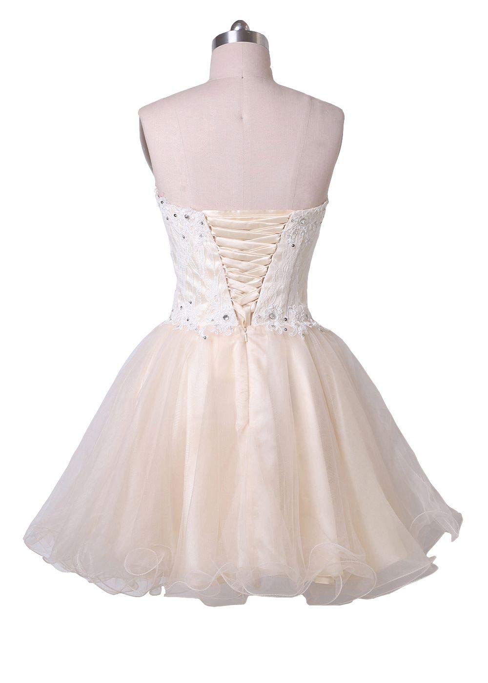 Sweetheart Neckline Beaded Lace Cocktail Dress for Girls - Perfect for Homecoming, Prom, and Special Occasions