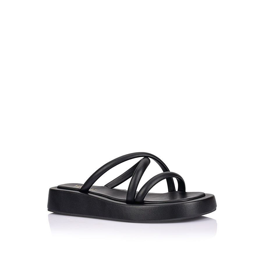 Boaz Comfortable Flatform Slides for Women - Black | Summer Casual Sandals for Beach, Pool, and Everyday Wear