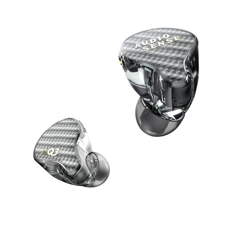 AUDIOSENSE AQ3 Hybrid IEMs with Knowles 2BA + 1DD Drivers - Professional In-Ear Monitors for Audiophiles, Musicians & Studio Recording