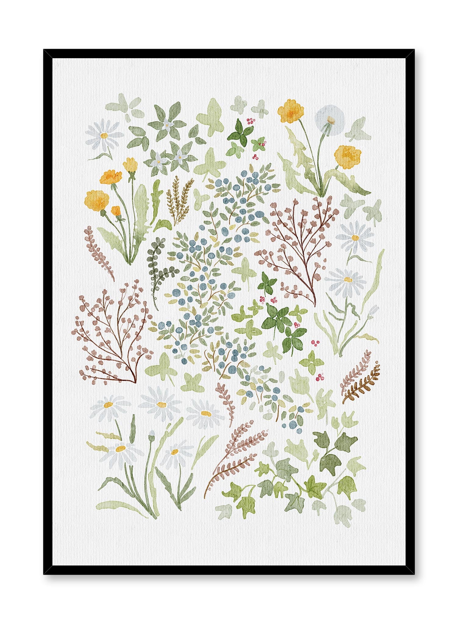 Floral Foraging Wall Art Print - Vintage Botanical Poster for Home Decor | Perfect for Living Room, Bedroom & Office Aesthetic